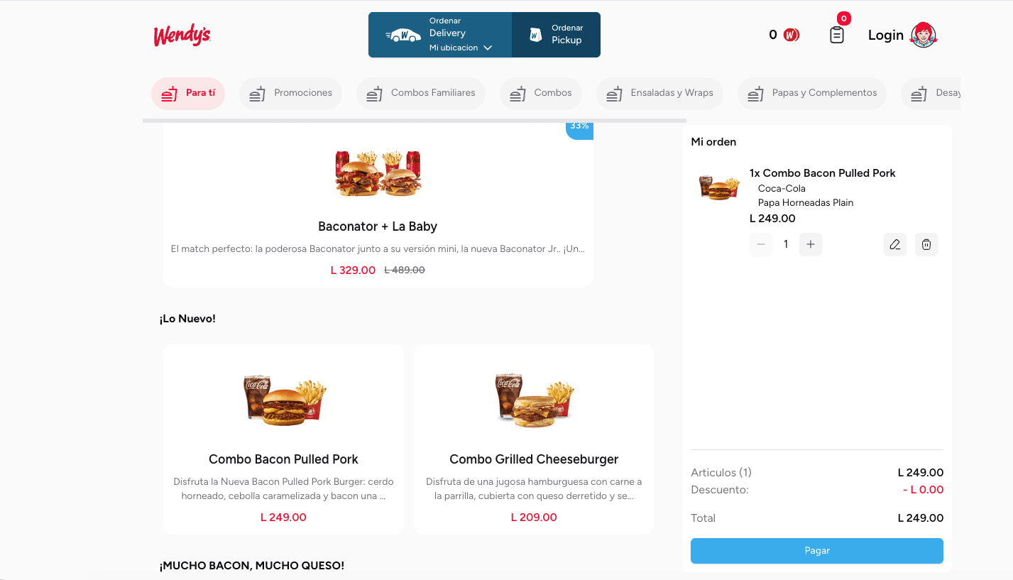Wendys Pedidos 2