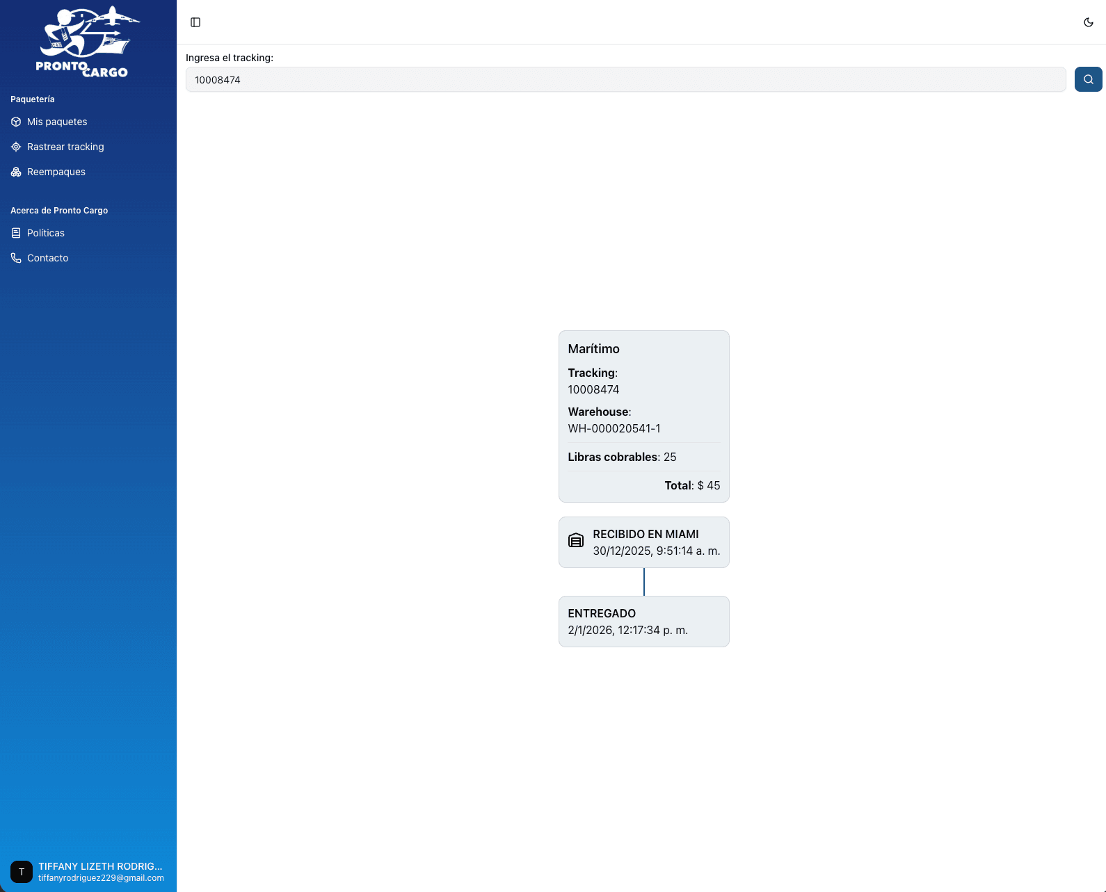Pronto Cargo Portal 3